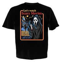 Men's Scream Ghostface Let's Watch Scary Movies Black T-Shirt