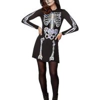 Adult Skeleton Hooded Dress