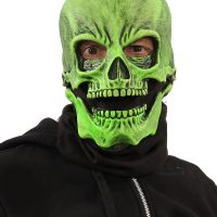 Adult UV Green Glow Skull Mask