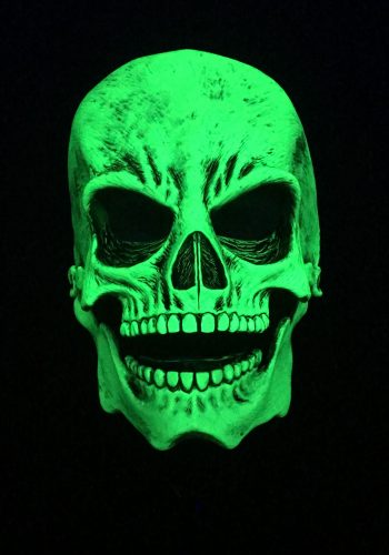 Adult UV Green Glow Skull Mask