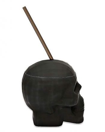 Matte Skull Cup with Straw