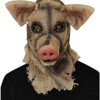 Moving Mouth Pig Scarecrow Full Mask