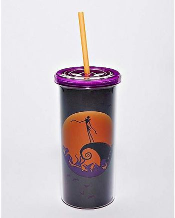 Our Town of Halloween Glitter Cup with Straw 20 oz.