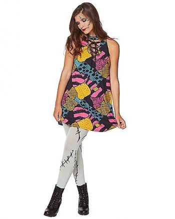 Adult Colorful Patchwork Sally Dress - The Nightmare Before Christmas