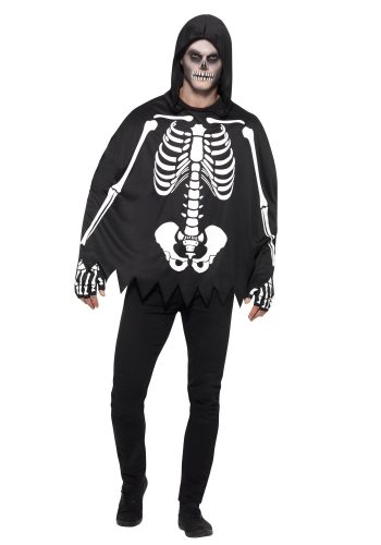 Adult's Poncho Skeleton Costume