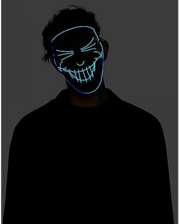 Black and Blue EL Wire Half Mask