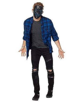 Black and Blue EL Wire Half Mask