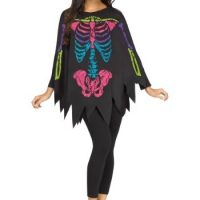 Color Bones Adult Poncho Costume