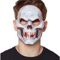 Doom EL Wire Light Up Skeleton Half Mask