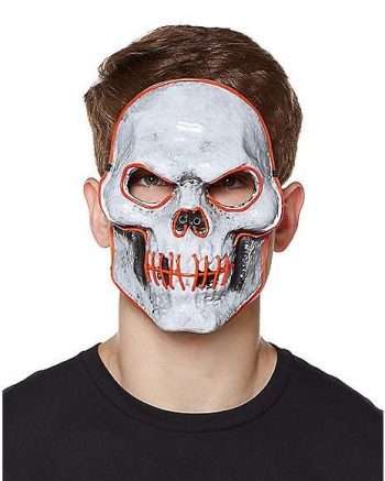 Doom EL Wire Light Up Skeleton Half Mask