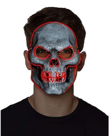 Doom EL Wire Light Up Skeleton Half Mask