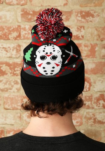 Friday the 13th Jason Ugly Christmas Pom Beanie