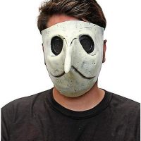 Gray and White Plague Doctor Half Mask