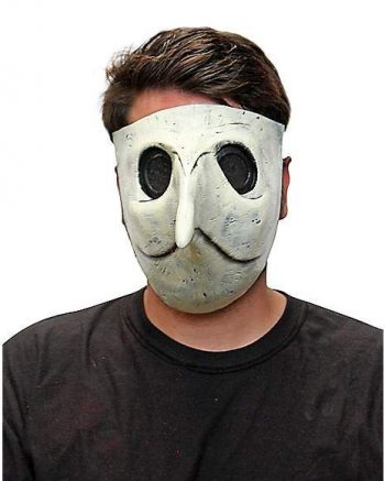 Gray and White Plague Doctor Half Mask