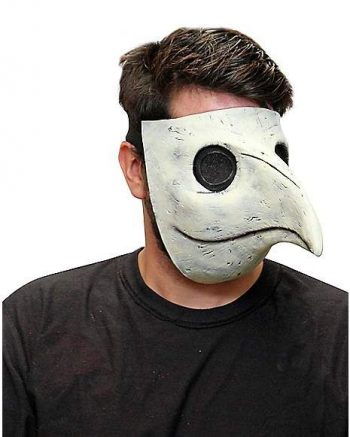 Gray and White Plague Doctor Half Mask