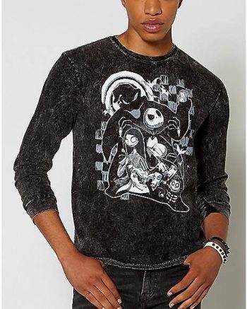 Nightmare Before Christmas Grey Long Sleeve Tee