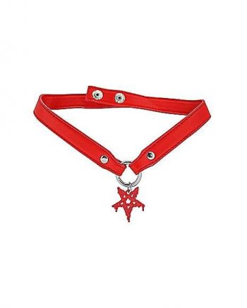 Red Pentagram Choker Necklace