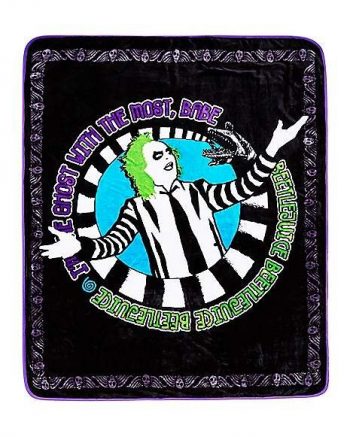 Reversible Beetlejuice Fleece Blanket