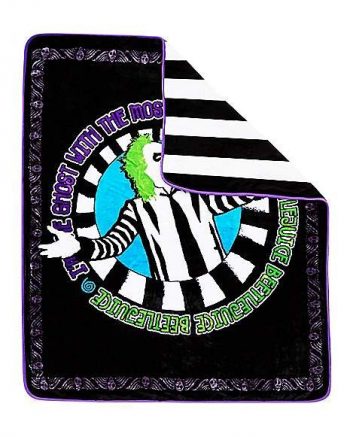 Reversible Beetlejuice Fleece Blanket