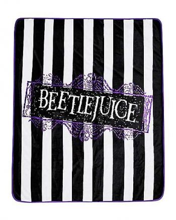 Reversible Beetlejuice Fleece Blanket