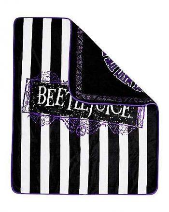 Reversible Beetlejuice Fleece Blanket