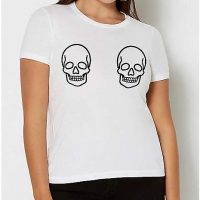 White Skull Boobs T Shirt