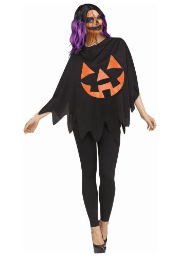 Women's Dark Jack-o-lantern Poncho