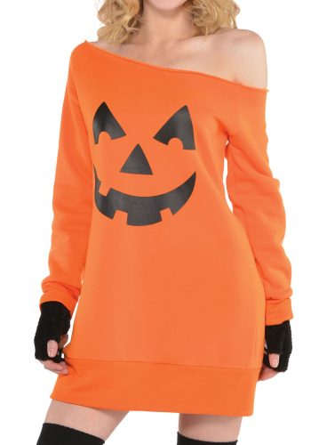 Womens Pumpkin Off the Shoulder Tunic