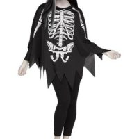 Women's White Bones Poncho Costume