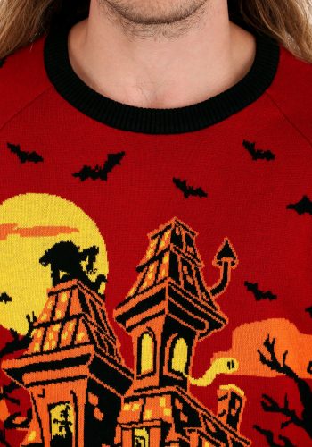 Haunted House Adult Ugly Halloween Sweater