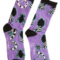 Purple Beetlejuice Crew Socks for Women