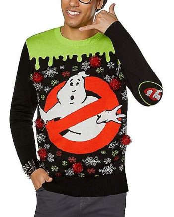 Light-Up Ghostbusters Ugly Christmas Sweater