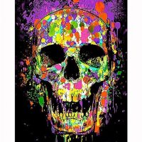 Splatter Skull Blacklight Poster