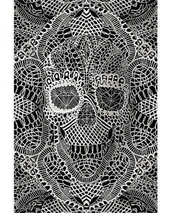 White Lace Skull Poster