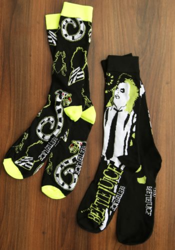 2 Pair Pack Black Beetlejuice Casual Crew Socks