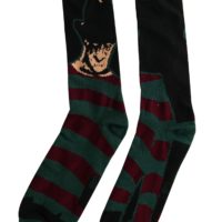 Mens 2 Pack Nightmare Black Freddy Krueger Crew Socks