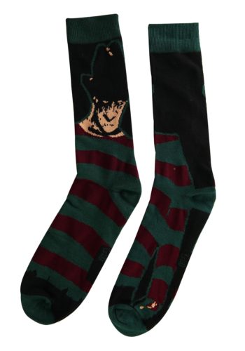 Mens 2 Pack Nightmare Black Freddy Krueger Crew Socks