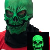 UV Green Glow Skull Mask for Adults