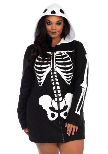 Women's Plus Size Cozy Skeleton Costume