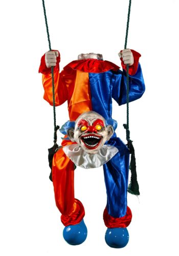 Animated Headless Clown on Swing Halloween Decoration