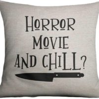 FaceYee Horror Movie and Chill Pillows Covers 18x18inch Halloween Throw Pillowcase Pillow Cover for Horror Movie Lover Home Bed Couch Color: Horror Movie Lover