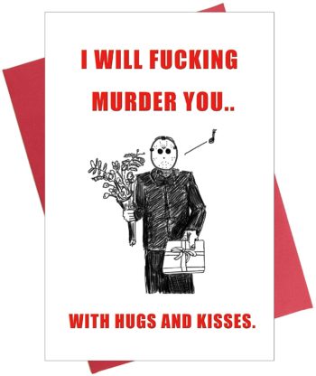 Funny Jason Anniversary Card, Scary Love Card, Horror Film Movie Gift, 80s Pop Culture Art Card