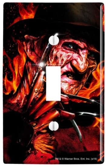 GRAPHICS & MORE A Nightmare on Elm Street Freddy's Fire Plastic Wall Decor Toggle Light Switch Plate Cover