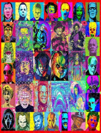 Geekpuz Horror Movie Characters Jigsaw Puzzle for Adult 500 Piece Pop Art Portrait Puzzle
