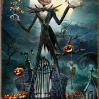 Jack Skellington The Nightmare Before Christmas Metal Tin Sign 8x12 inch Cartoon Horror Movie Metal Plate Vintage Retro Tin Sign