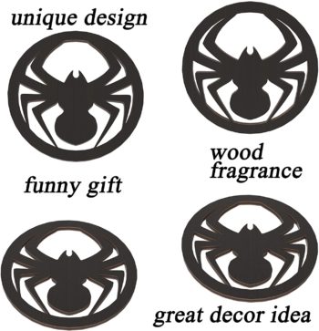 Marolen Black Spider Wooden Coasters - This Spooky Home Decor Includes 4 Spider Coasters - Great Gift for Gothic Home Decor Lovers