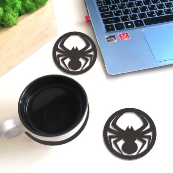 Marolen Black Spider Wooden Coasters - This Spooky Home Decor Includes 4 Spider Coasters - Great Gift for Gothic Home Decor Lovers