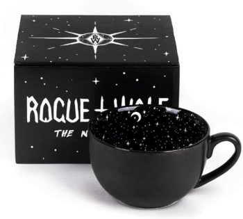 Midnight Coffee Large Mug in Gift Box By Rogue + Wolf Cute Mugs For Women Unique Summer Halloween Spooky Witch Gifts Novelty Tea Cup Goth Decor - 17.6oz 500ml Porcelain (Midnight)