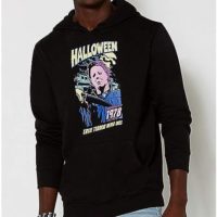 Neon Michael Myers Print Hoodie - Halloween