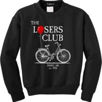 NuffSaid The Losers Club Bicycle - Classic 80's Horror Pullover Sweatshirt - Graphic Pennywise The Clown Crewneck